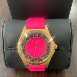 NWT MARC By Marc Jacobs Hot Pink Watch With Rose Gold Face